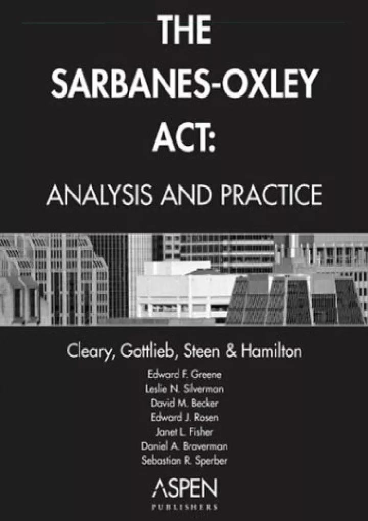read pdf the sarbanes oxley act analysis