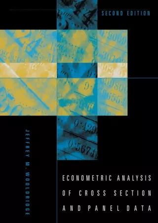Download Book [PDF]  Econometric Analysis of Cross Section and Panel Data, secon