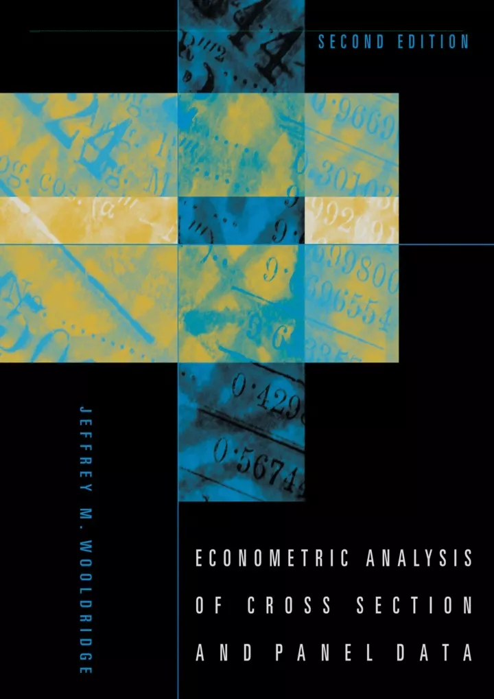download book pdf econometric analysis of cross