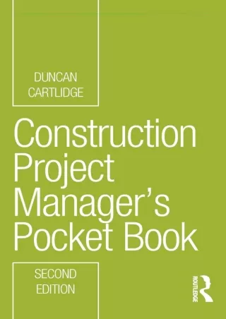 READ [PDF]  Construction Project Manager’s Pocket Book (Routledge Pocket Books)