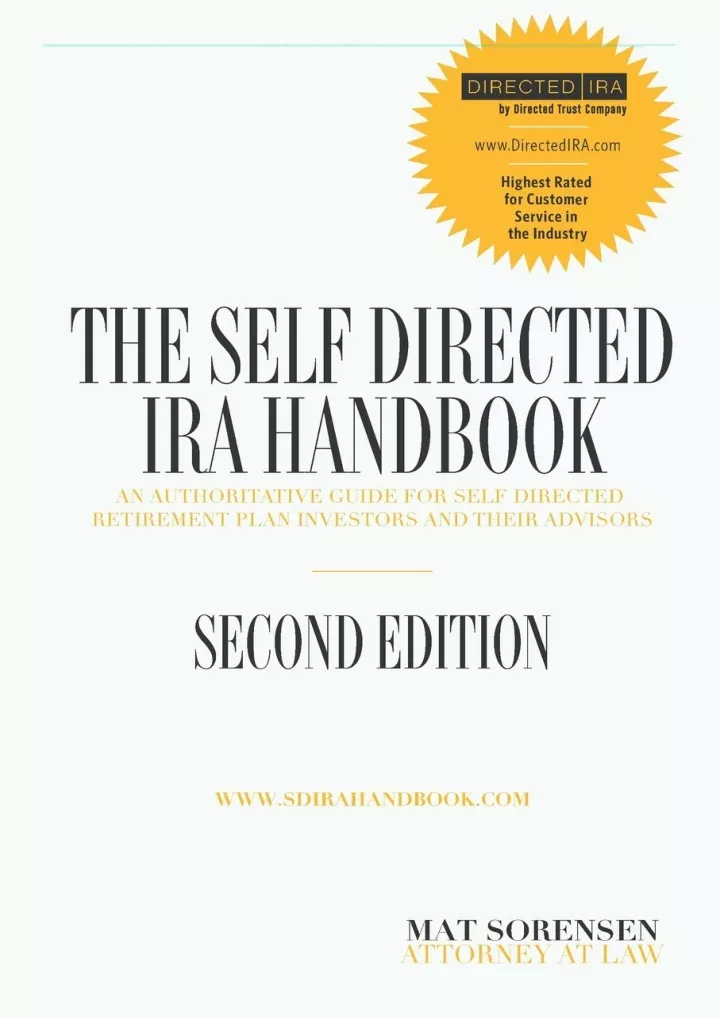 pdf read online the self directed ira handbook