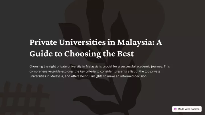 private universities in malaysia a guide
