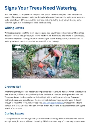 Signs Your Trees Need Watering