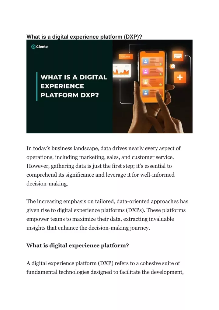 what is a digital experience platform dxp