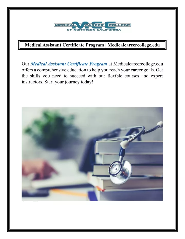 medical assistant certificate program