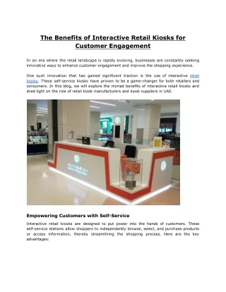 The Benefits of Interactive Retail Kiosks for Customer Engagement