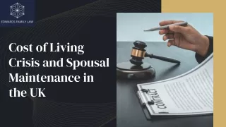 Cost of Living Crisis and Spousal Maintenance in the UK