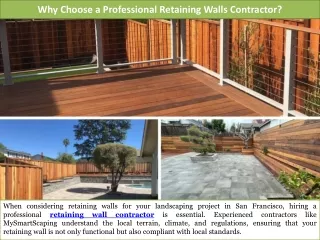 Why Choose a Professional Retaining Walls Contractor?