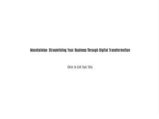 mountainise streamlining your business through