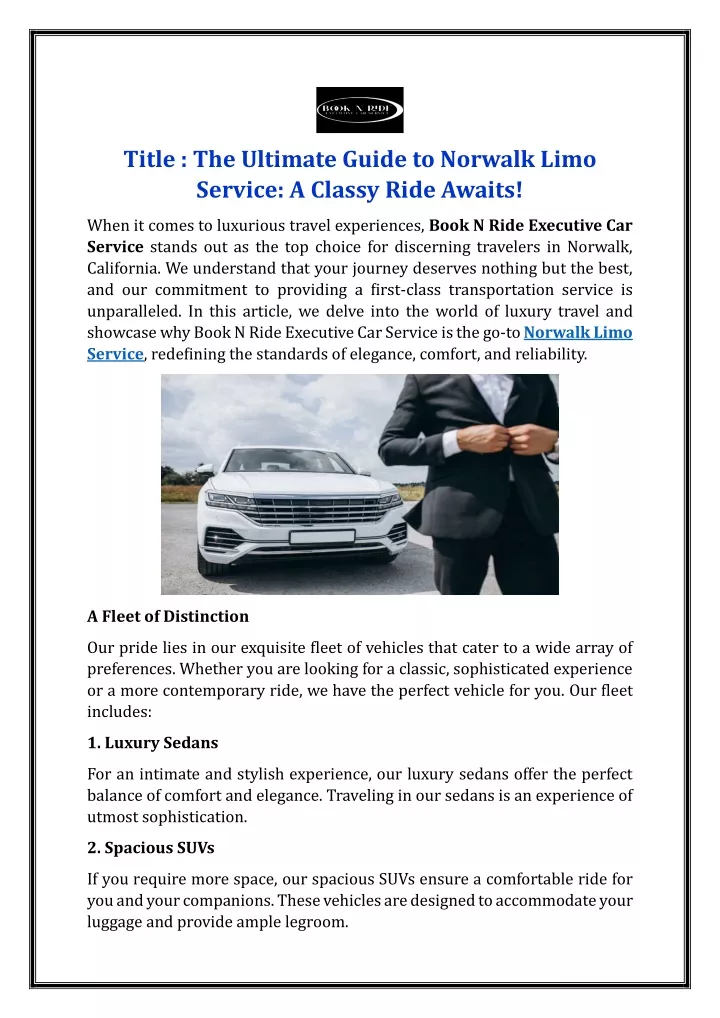 title the ultimate guide to norwalk limo service
