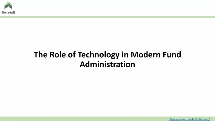 the role of technology in modern fund administration