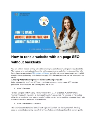 How to rank a website with on-page SEO