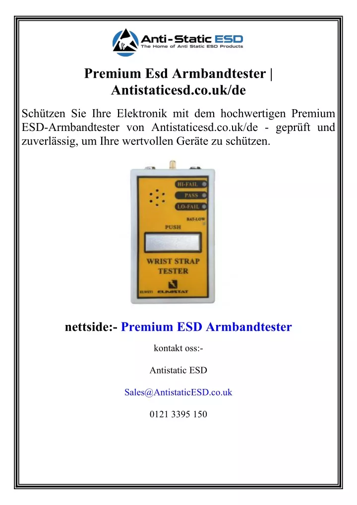 premium esd armbandtester antistaticesd co uk de