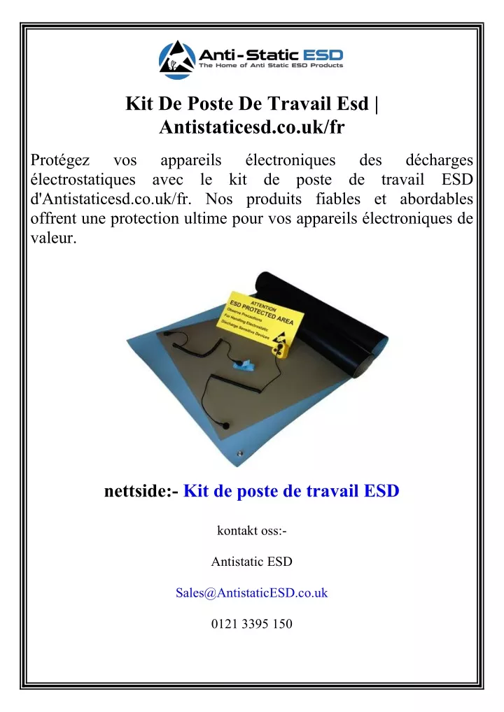 kit de poste de travail esd antistaticesd co uk fr