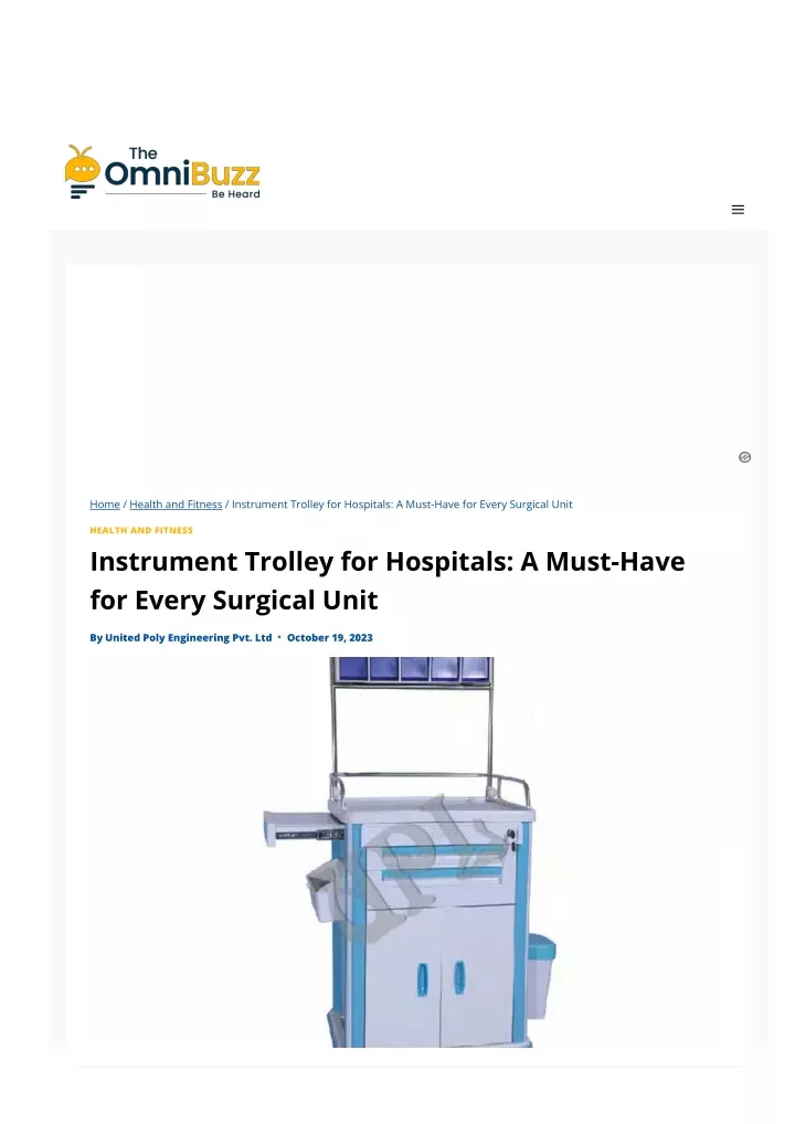 home health and fitness instrument trolley