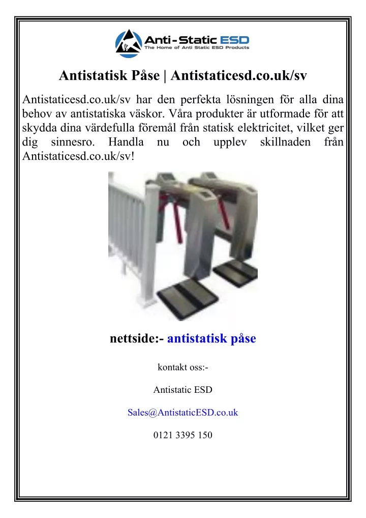 antistatisk p se antistaticesd co uk sv