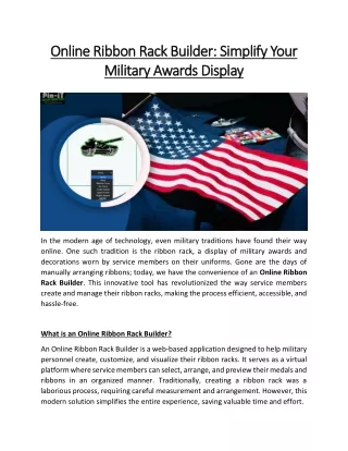Online Ribbon Rack Builder - Simplify Your Military Awards Display