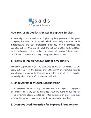 how microsoft copilot elevates it support services