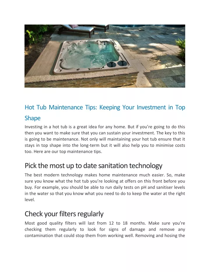 hot tub maintenance tips keeping your investment