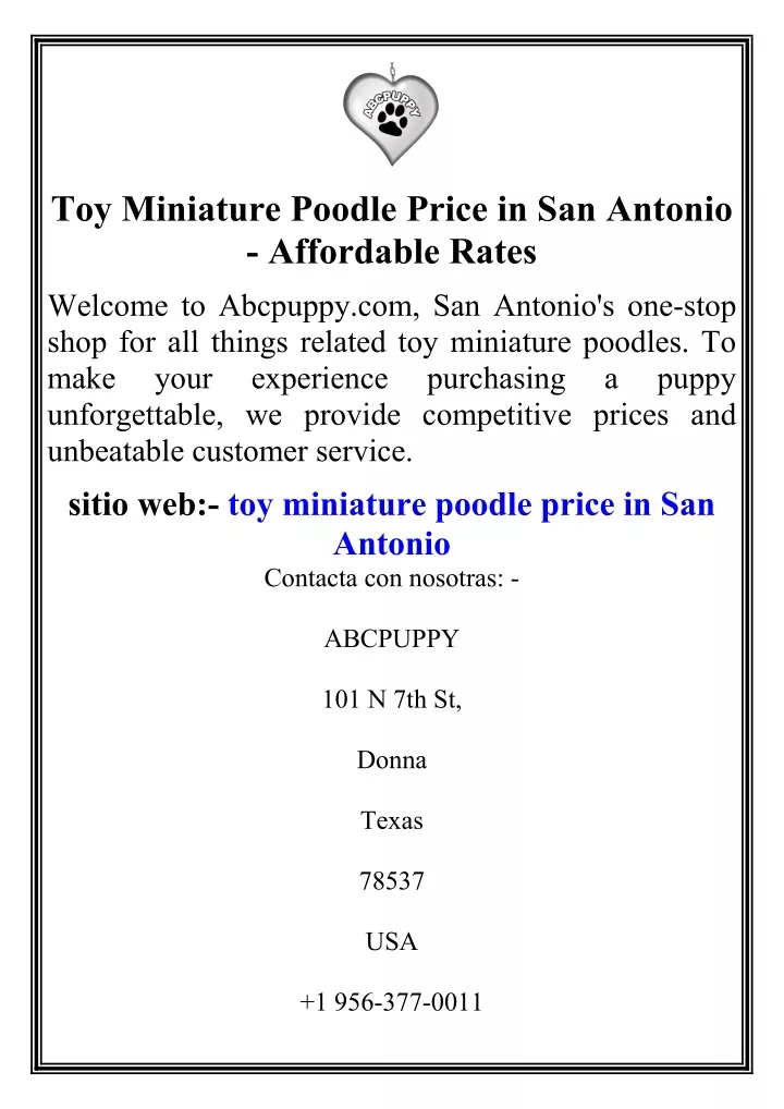 toy miniature poodle price in san antonio