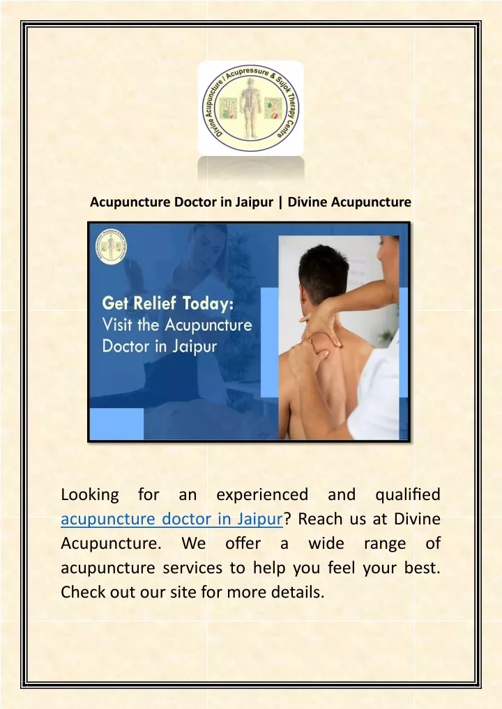 acupuncture doctor in jaipur divine acupuncture