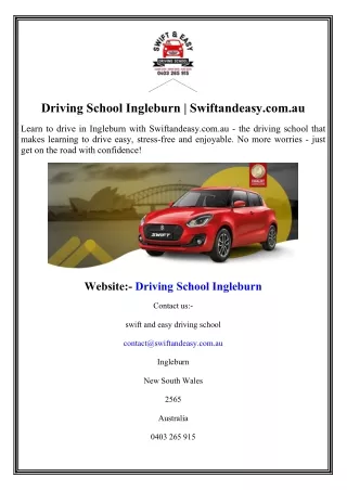 driving school ingleburn swiftandeasy com au