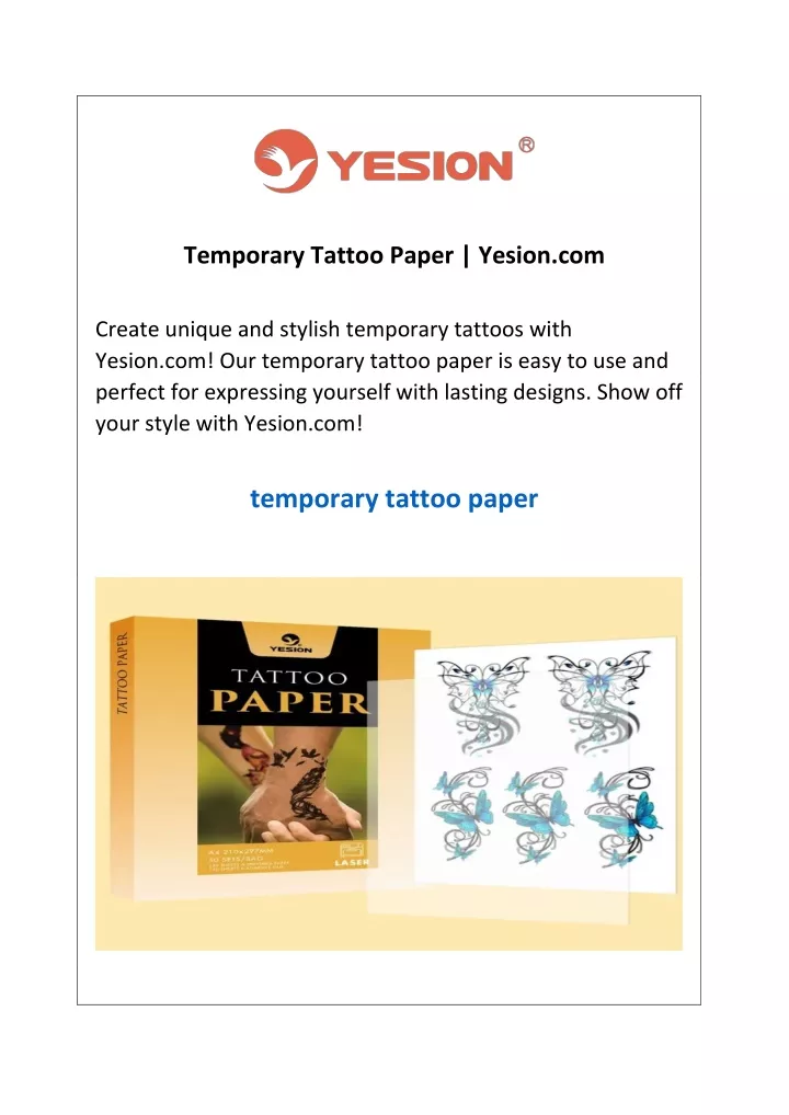 TEMPORARY TATTOO PAPER- OHDEN LIMITED