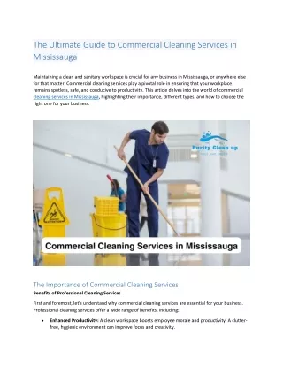 Commercial Cleaning Services in Mississauga