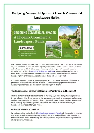 Designing Commercial Spaces A Phoenix Commercial Landscapers Guide.