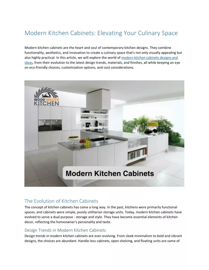 modern kitchen cabinets elevating your culinary