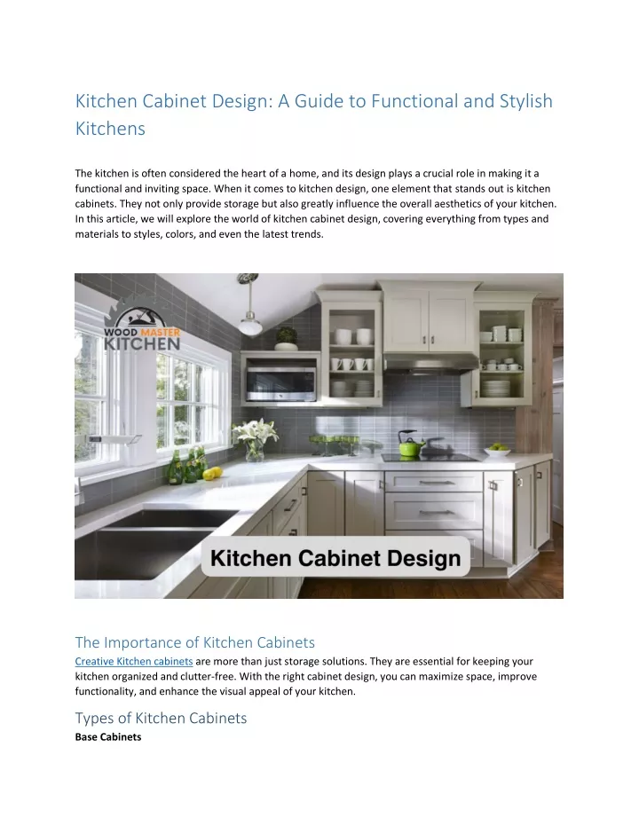 kitchen cabinet design a guide to functional