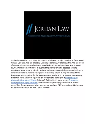 Jordan Law Accident and Injury Attorneys