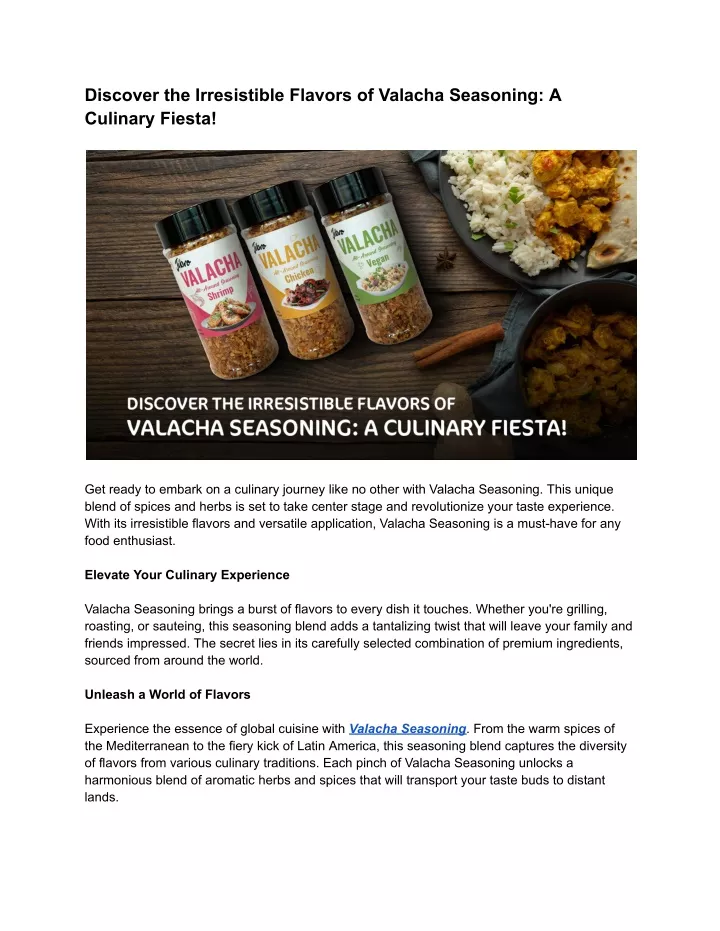 discover the irresistible flavors of valacha