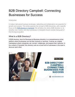 B2B Directory Campbell_ Connecting Businesses for Success