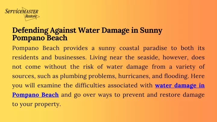 defending against water damage in sunny pompano