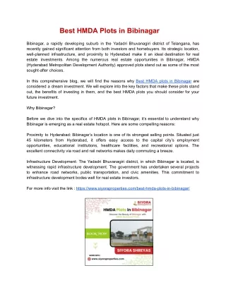 best hmda plots in bibinagar