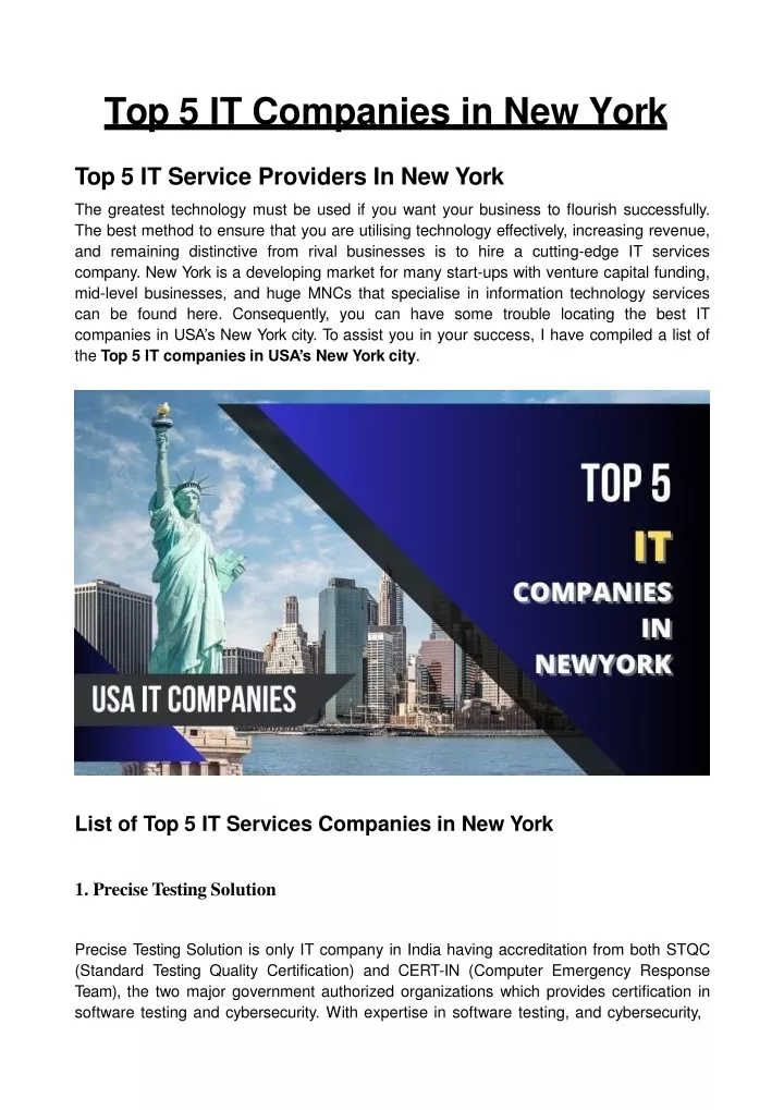 top 5 it companies in new york