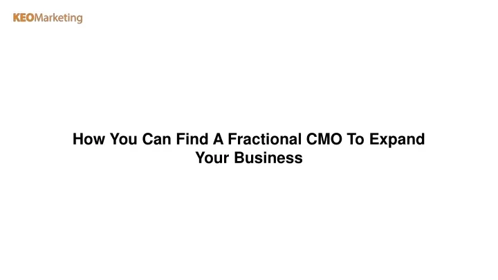 how you can find a fractional cmo to expand your