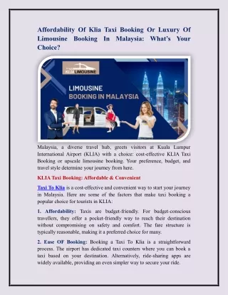 Limousine Booking In Malaysia