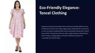 Eco-Friendly Elegance Tencel Clothing