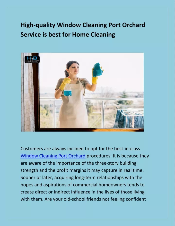 high quality window cleaning port orchard service