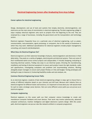 electrical engineering careers after graduating