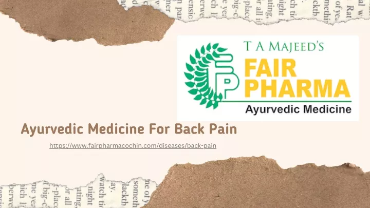 ayurvedic medicine for back pain