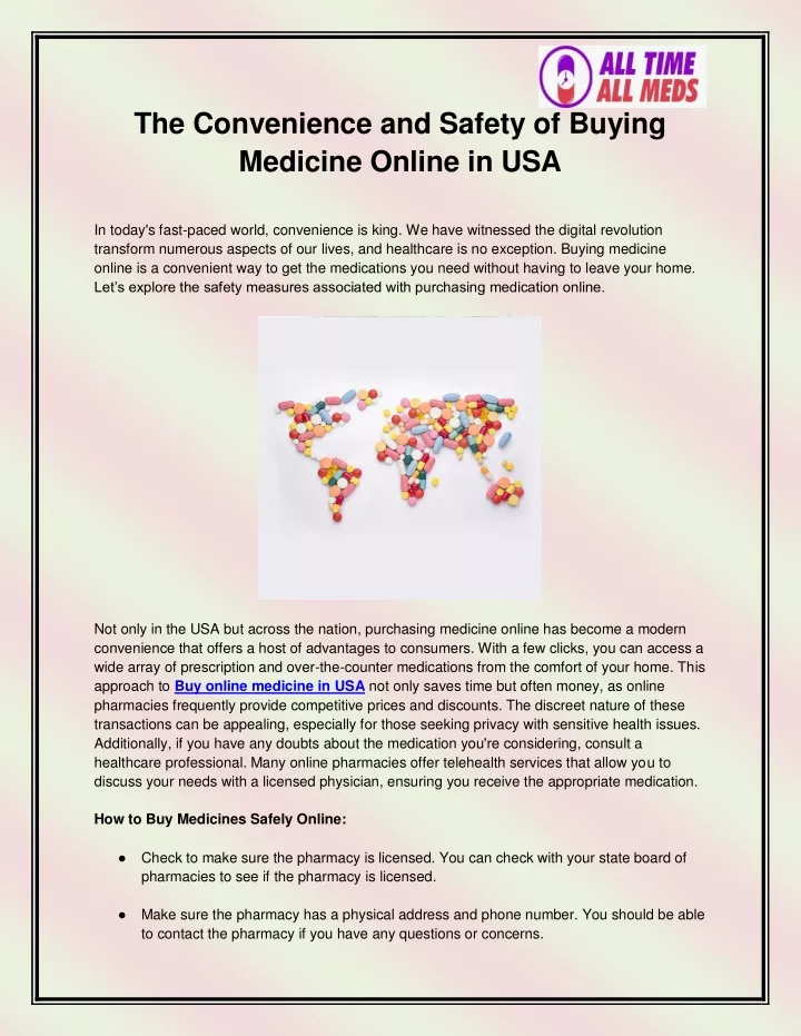 the convenience and safety of buying medicine