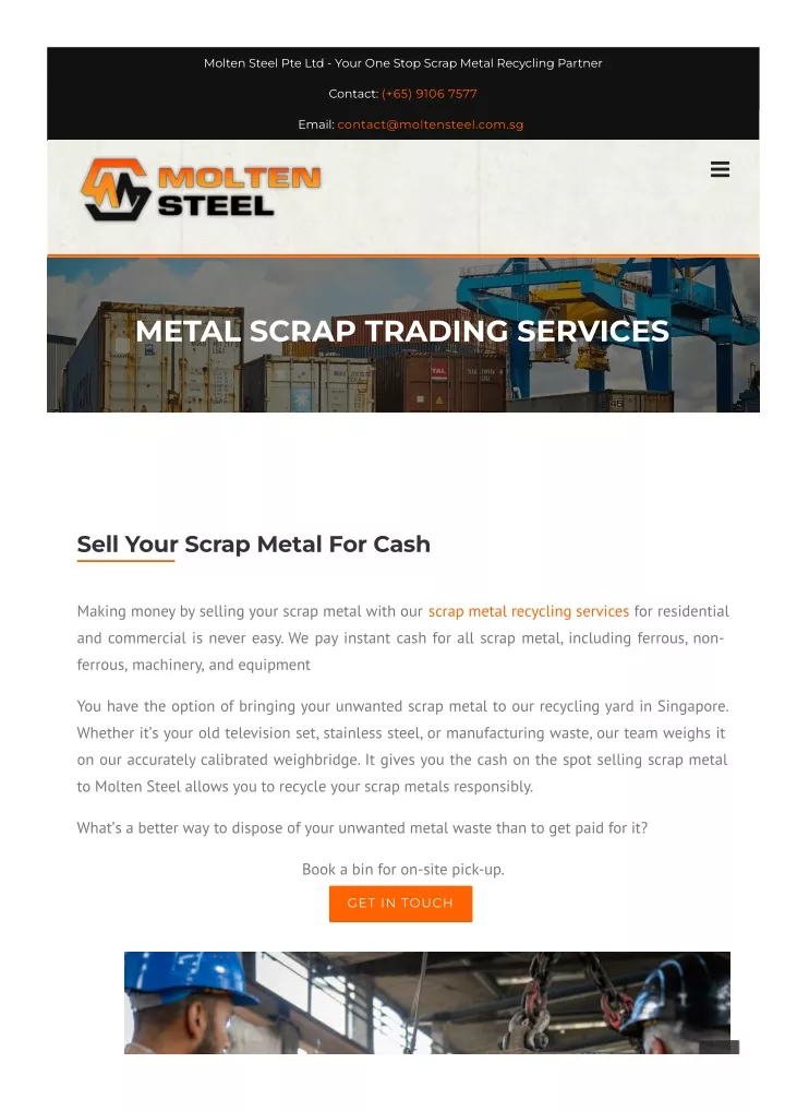 molten steel pte ltd your one stop scrap metal