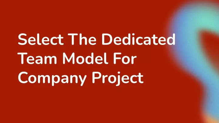 select the dedicated team model for company