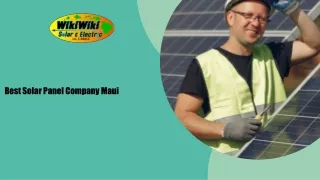 Take Solar Assistance From The Best Solar Panel Company Maui Today