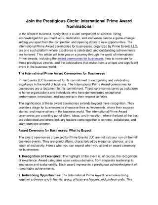 Join the Prestigious Circle International Prime Award Nominations (1)