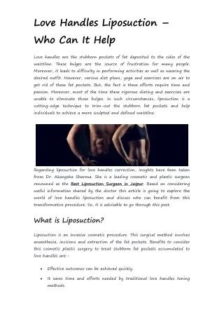 love handles liposuction who can it help