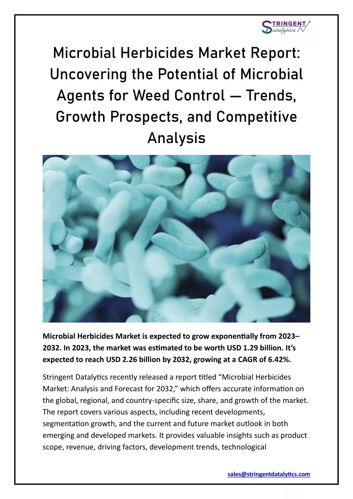 microbial herbicides market report uncovering